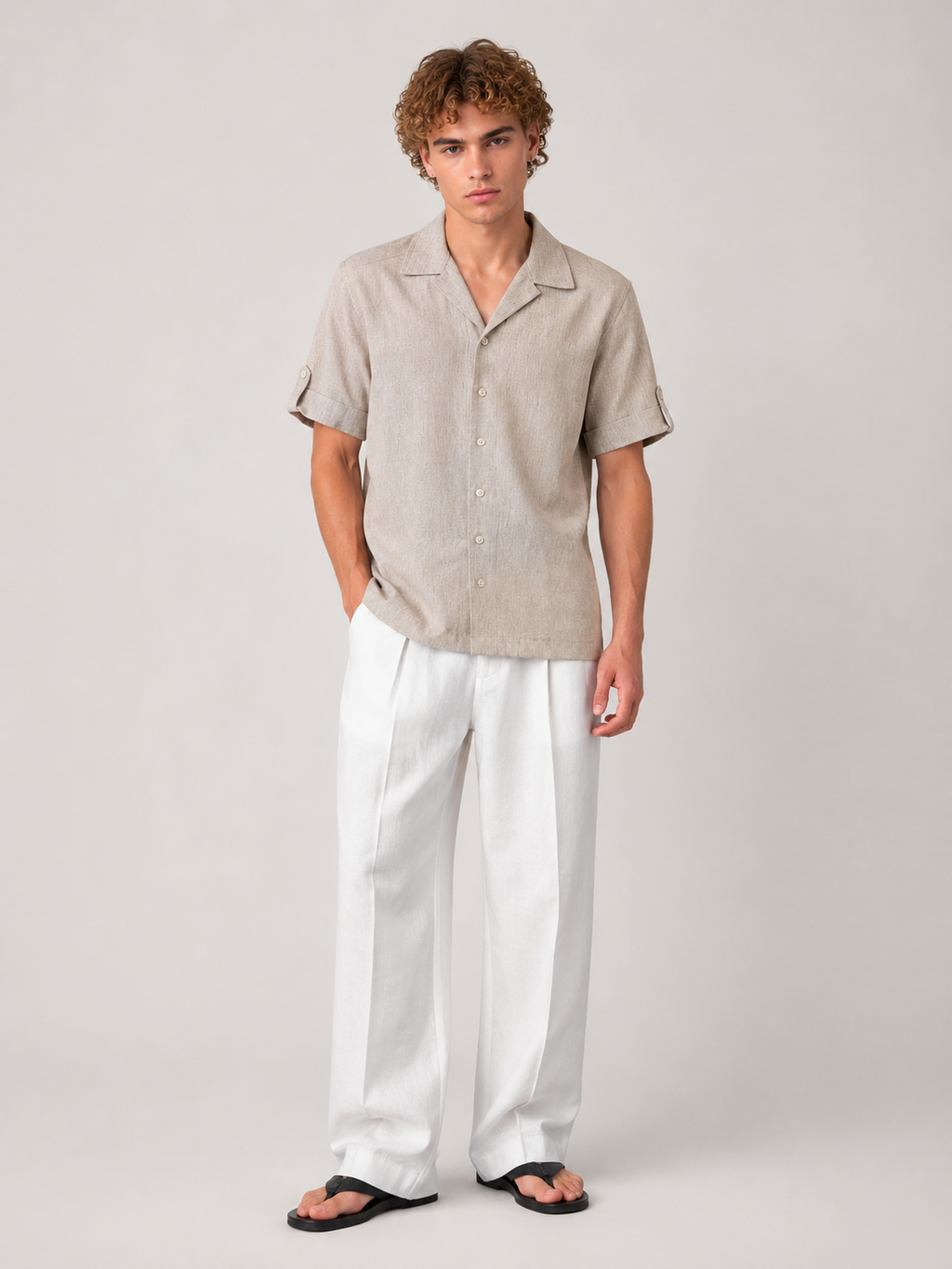 Camicia Bowling Texture Lino