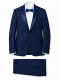 Abito Uomo Blu con Rever a Lancia in Raso