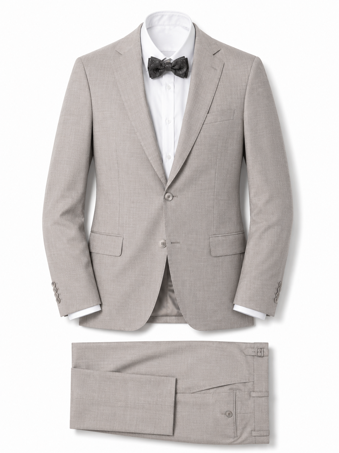 Abito Uomo Grigio Chiaro Microtexture