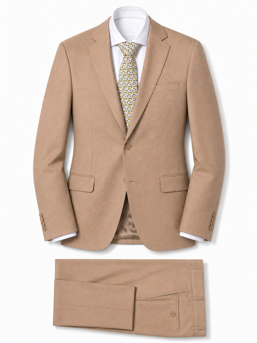 Abito Uomo Beige Chiaro Microtexture