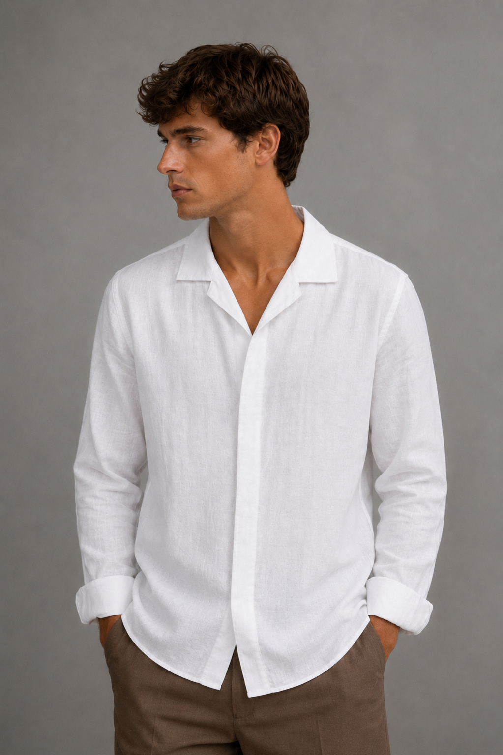 Camicia Bowling in Lino