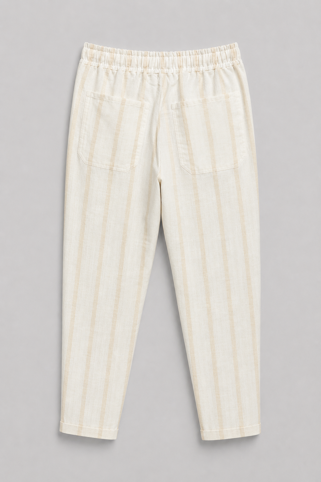 Pantalone Relaxed in Lino a Righe