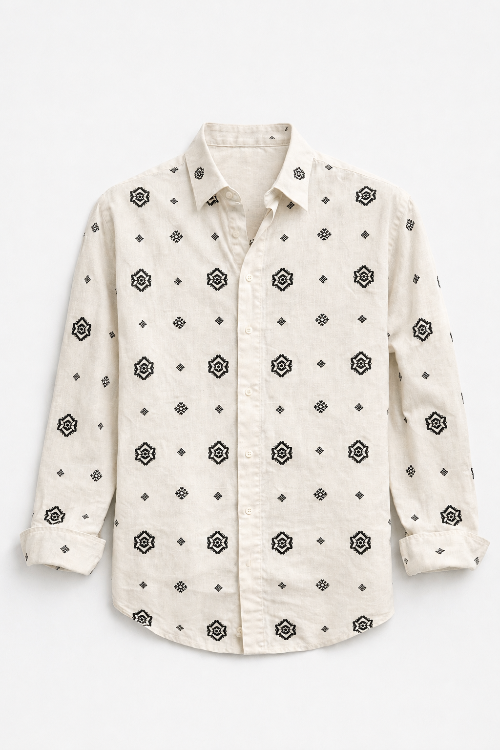 Camicia Cotone Fantasia Geometrica