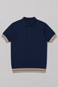 Polo in Maglia Piquet con Profili a Contrasto