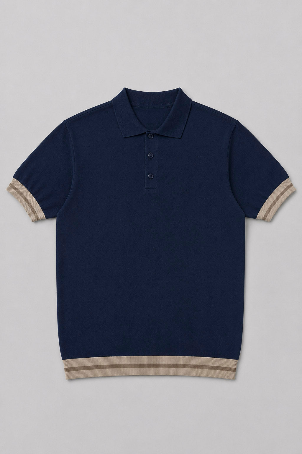 Polo in Maglia Piquet con Profili a Contrasto