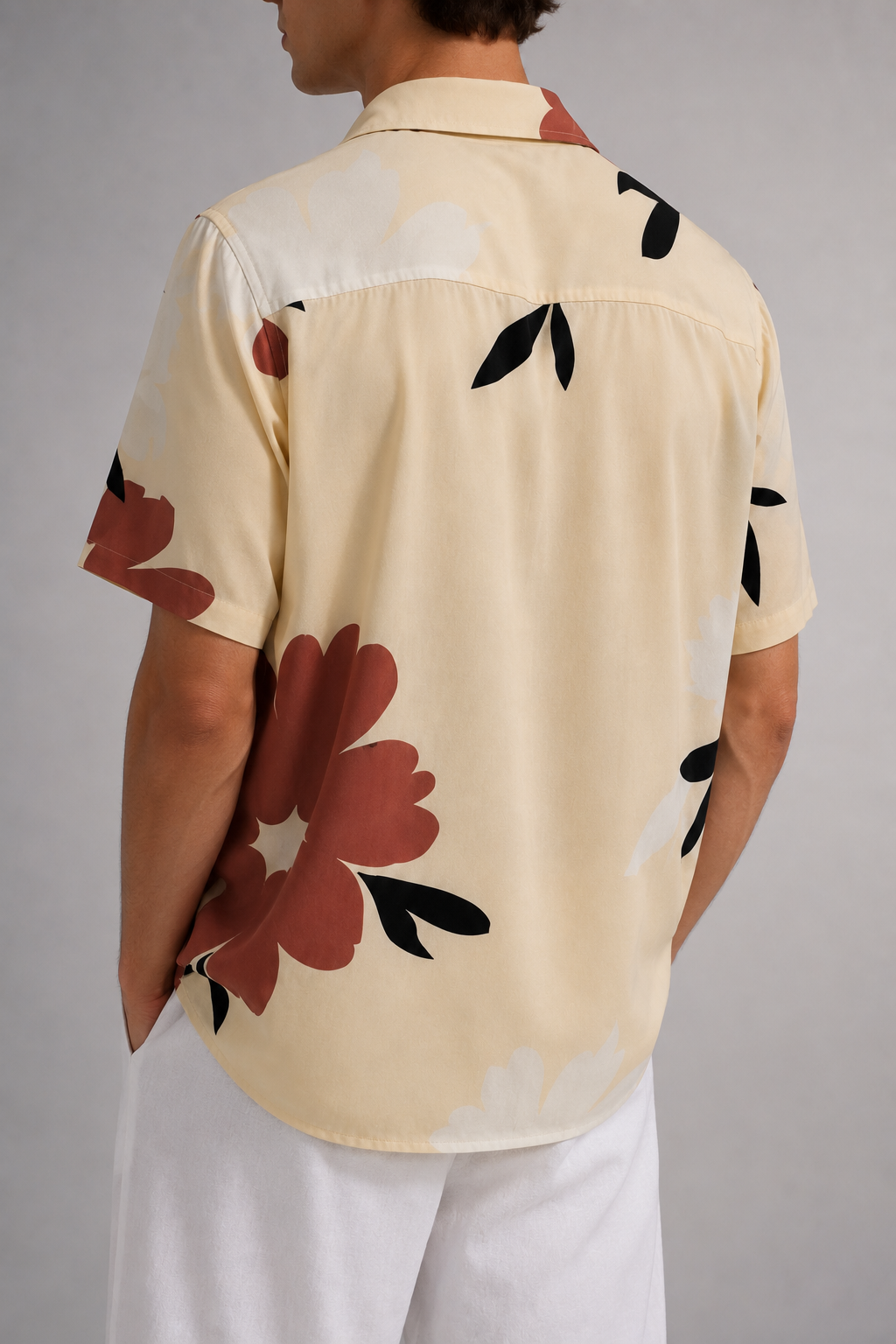 Camicia Uomo Estiva Fantasia Floreale Oversize