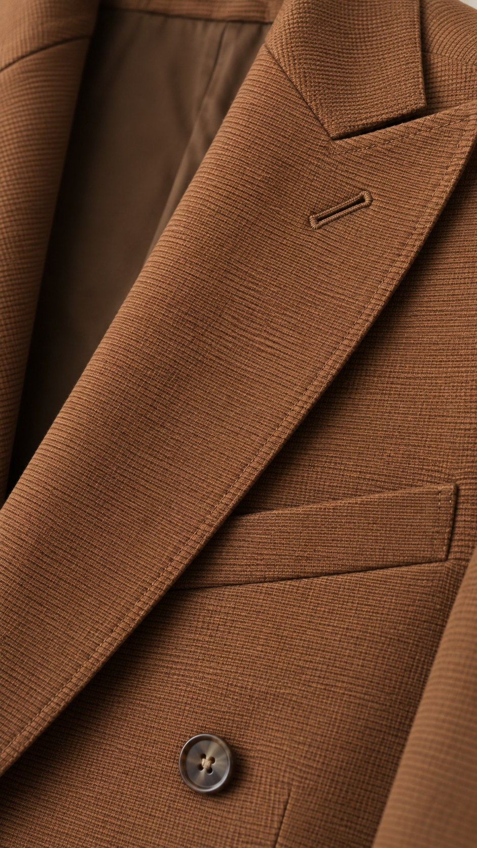 Giacca Monopetto Uomo Marrone Bruciato Slim Fit