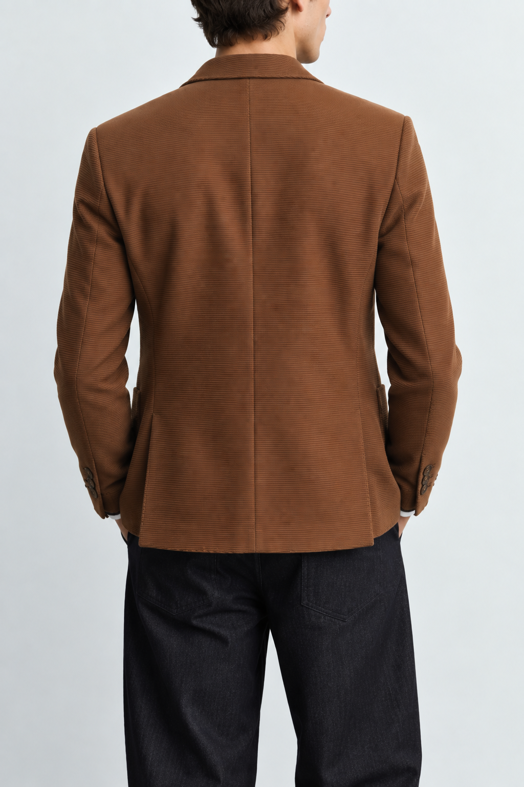 Giacca Monopetto Uomo Marrone Bruciato Slim Fit