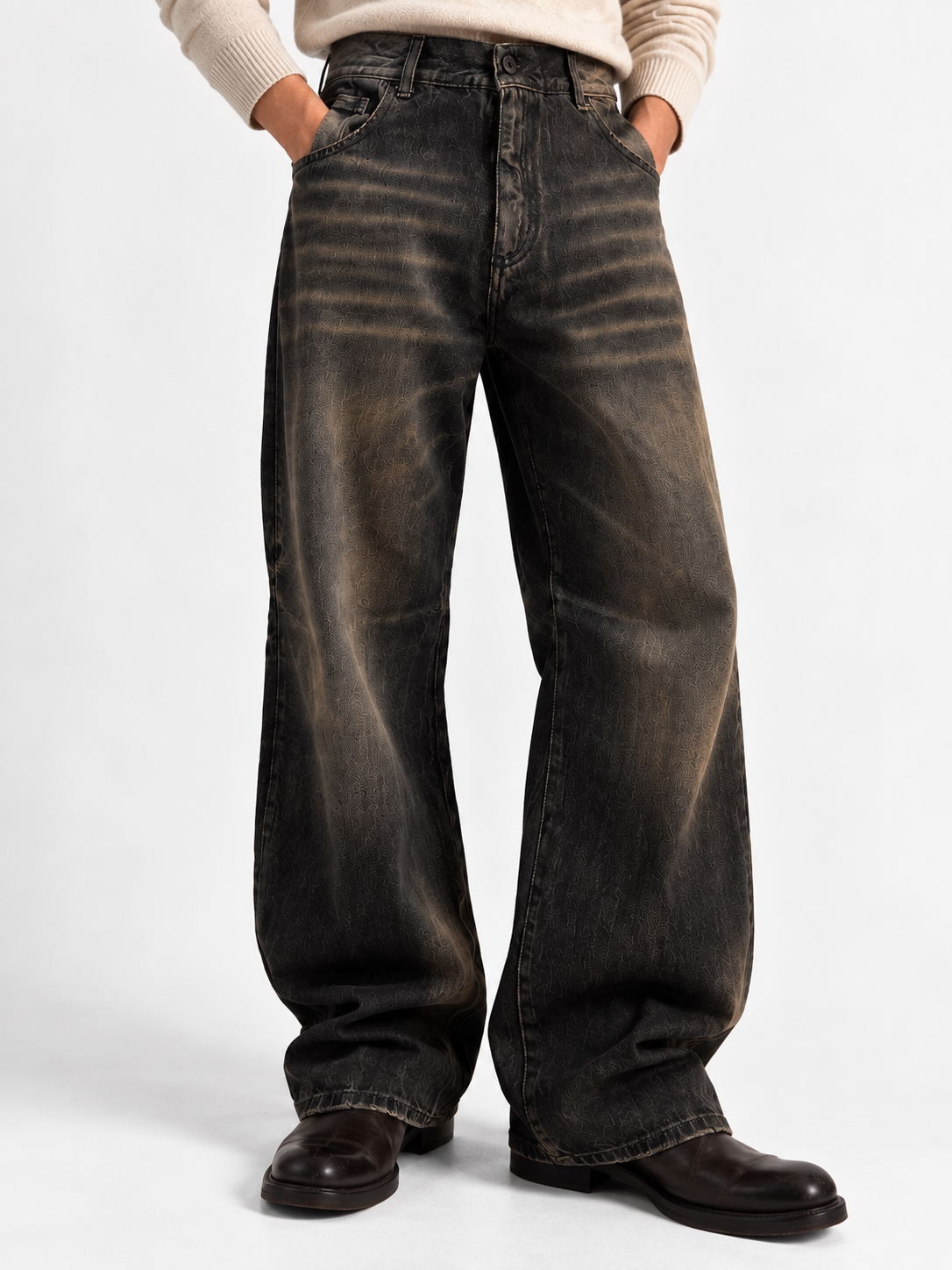 Jeans Wide Leg Vintage Sand