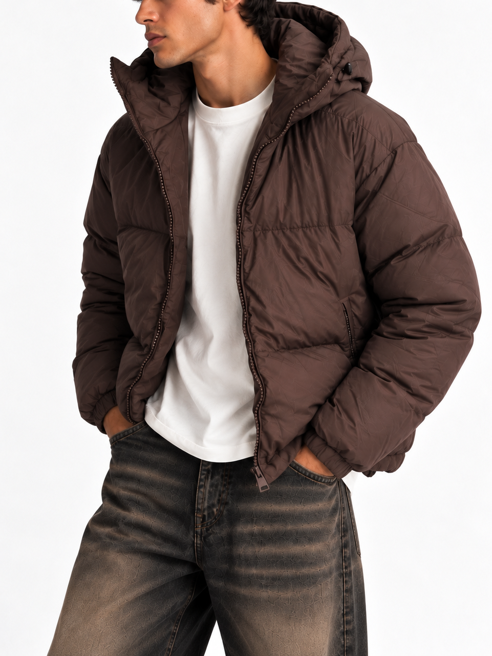 Giubbino Puffer Uomo con Cappuccio