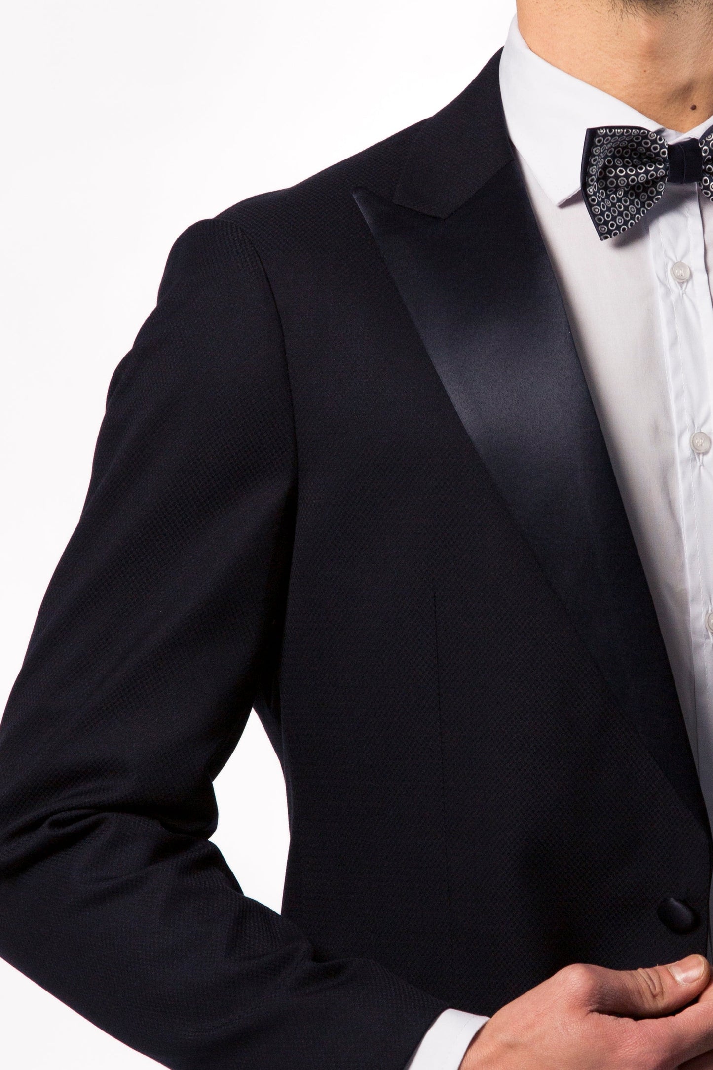 Abito Uomo Blu Notte con Rever a Lancia in Raso