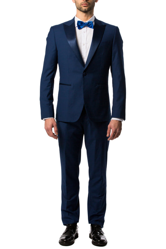 Abito Uomo Blu con Rever a Lancia in Raso