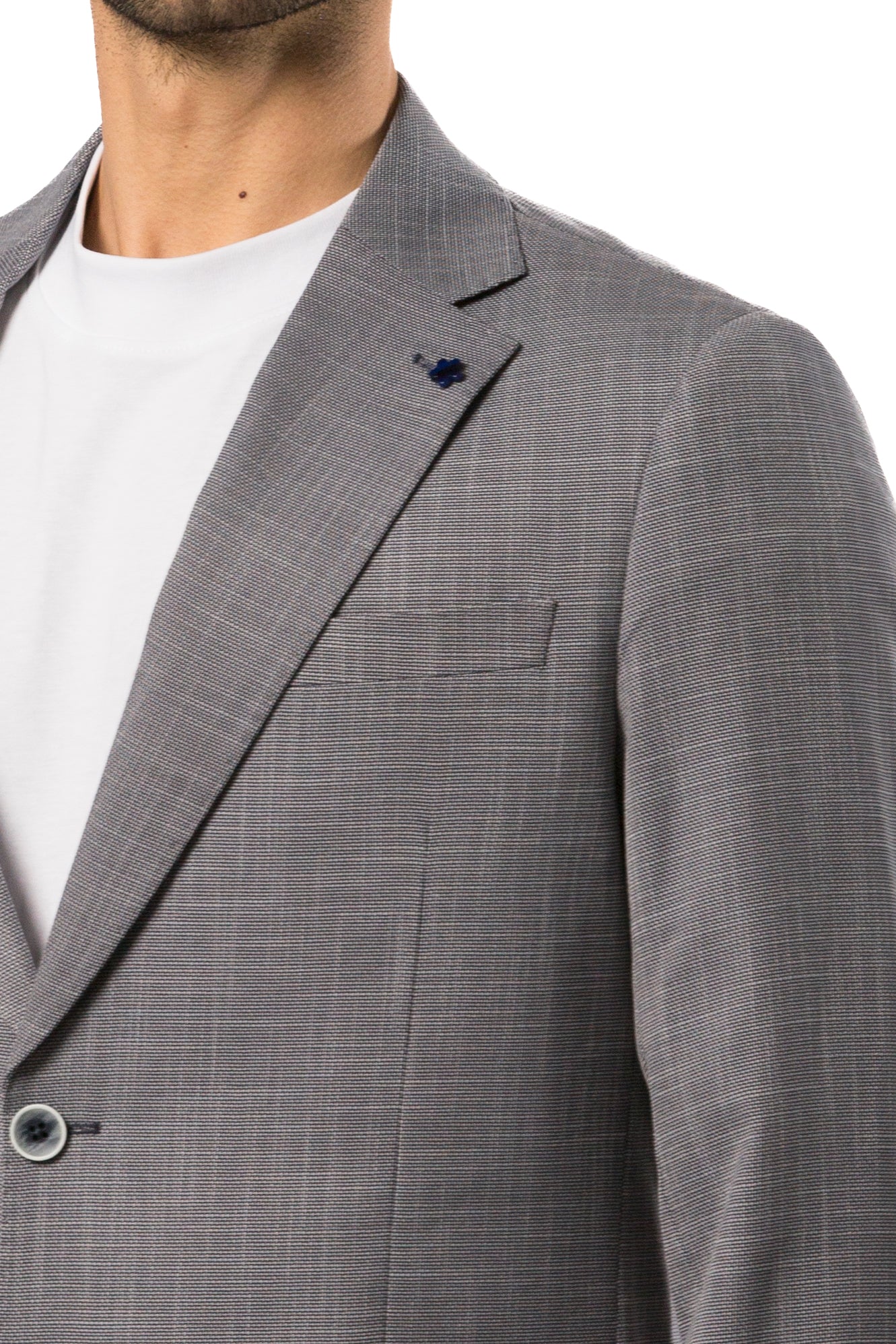 Giacca Uomo Grigio Chiaro Microtexture