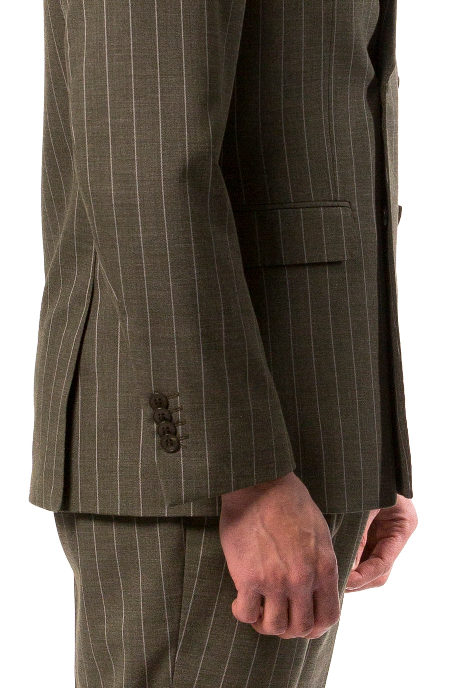 Abito Uomo Verde Gessato Doppiopetto