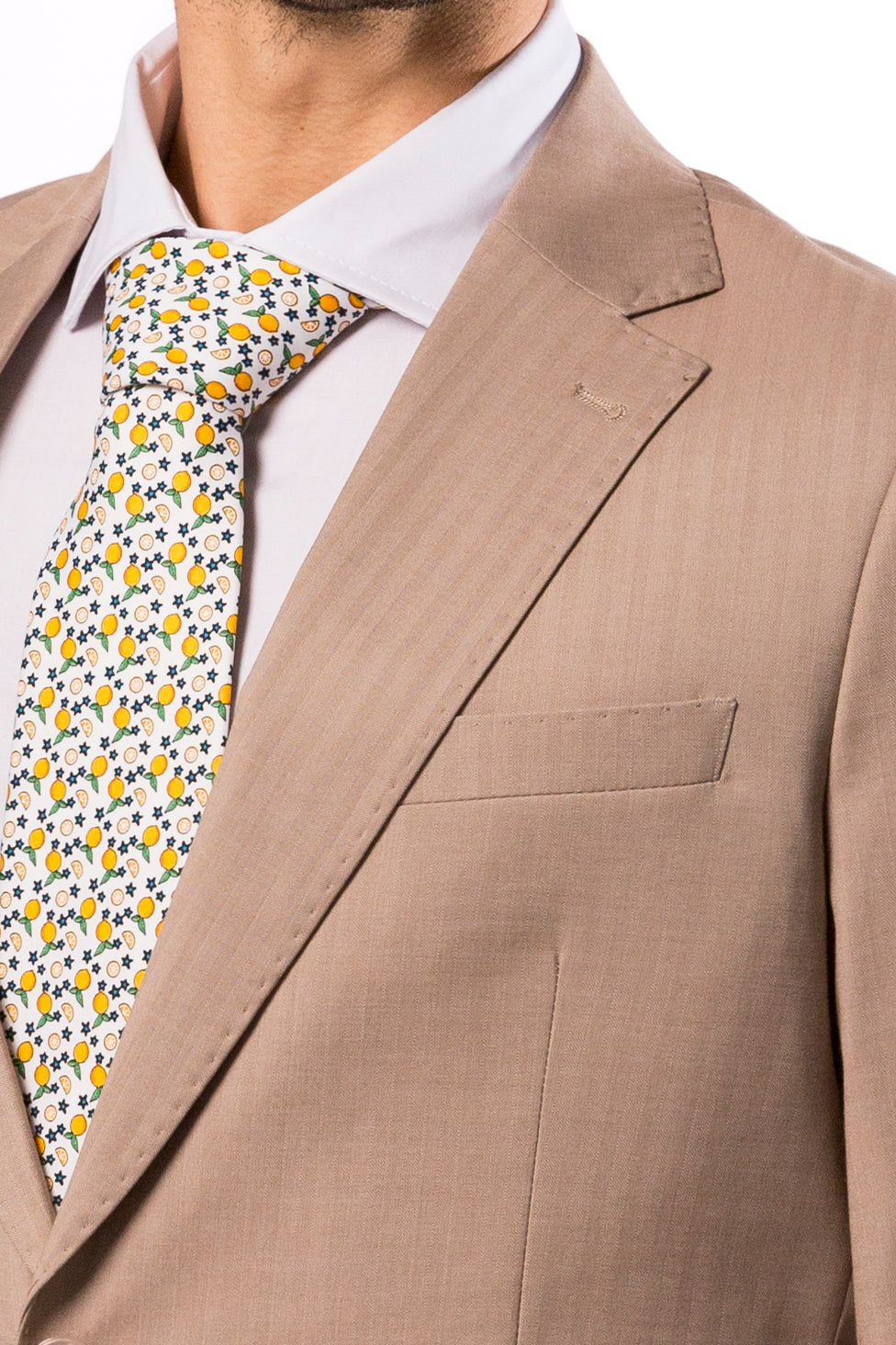 Abito Uomo Beige Chiaro Microtexture