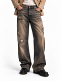 Jeans Wide Leg Vintage Sand - dettaglio