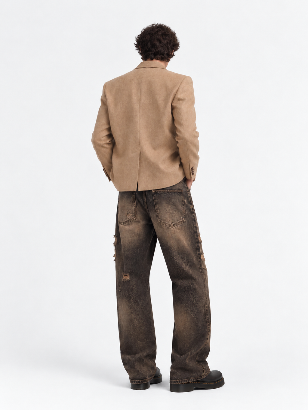 Jeans Wide Leg Vintage Sand - indossato-retro